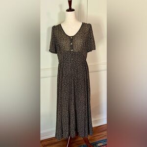 Women's Umgee Casual Dress: Black Floral Dresses Size M